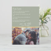 Leuke feiten over de bruid & bruidegom Foto Sage G Kaart (Staand voorkant)