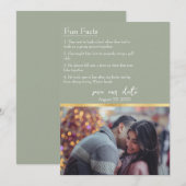 Leuke feiten over de bruid & bruidegom Foto Sage G Kaart (Voorkant / Achterkant)