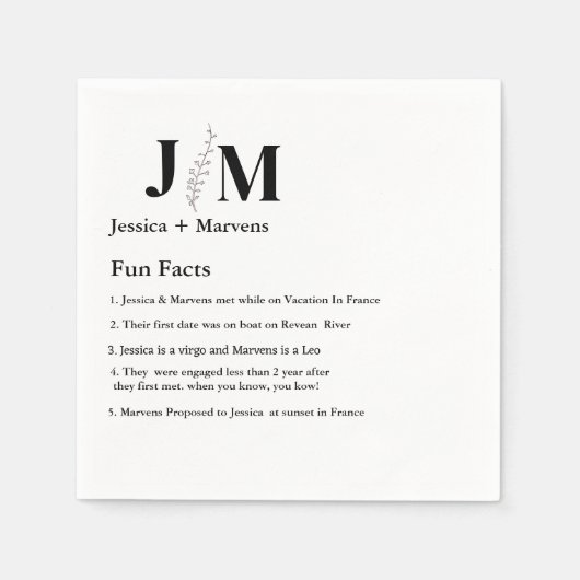 Leuke feiten over de Passen getrouwd Modern bruilo Servet (Voorkant)