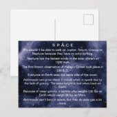 Leuke feiten over de ruimte briefkaart (Voorkant / Achterkant)