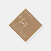 Leuke Feiten over het paar Camel Bruin Bruiloft Servet (Hoek)