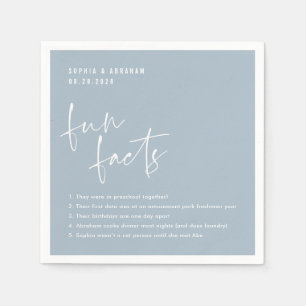 Leuke Feiten over het paar Lichtblauwe Bruiloft Servet