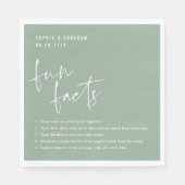Leuke feiten over het paar Sage Green Wedding Servet (Voorkant)
