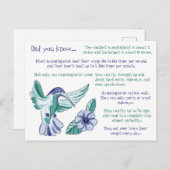 Leuke feiten over kolibries briefkaart (Voorkant / Achterkant)