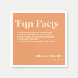 Leuke feiten Sinaasappel Retro 70's Vintage bruilo Servet