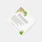 Leuke feiten Tropisch gebladerte gepersonaliseerd Servet (Hoek)