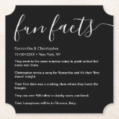 Leuke feiten vermeld Gepersonaliseerde zwart-wit Kartonnen Onderzetters (Voorkant)