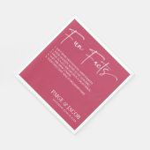 Leuke Feiten Viva Magenta Classic Minimal Bruiloft Servet (Hoek)