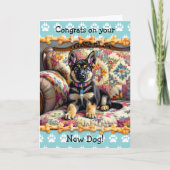 Leuke felicitatie met je nieuwe Duitse herder hond Kaart (Voorkant)