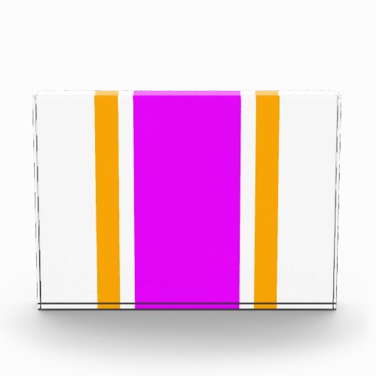 Leuke felroze gele atletische strepen op wit fotoblokken (Voorkant)