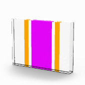 Leuke felroze gele atletische strepen op wit fotoblokken (Rechts)