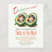 Leuke Fiesta Avocado TWIN GIRLS Baby Shower BUDGET (Voorkant)