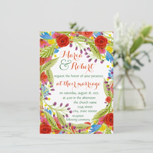 Leuke Fiesta bruiloft Kaart (Staand voorkant)