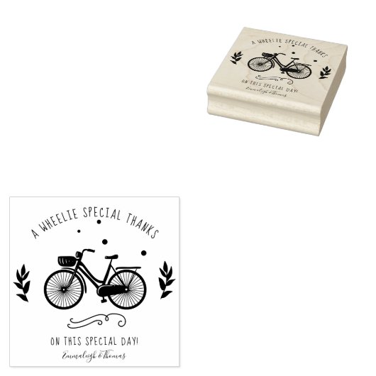 Leuke fiets dank u speciale dag stempel (Gestempeld)