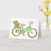 Leuke Fiets met Tulpen Kaart (Gele Bloem)