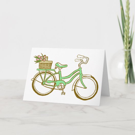Leuke Fiets met Tulpen Kaart (Voorkant)