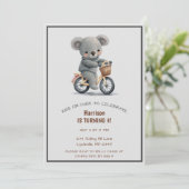 Leuke Fiets Party Dier Derde Verjaardag Kaart (Staand voorkant)