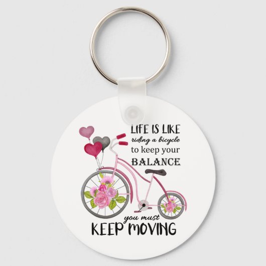 leuke fietsinspiratie woordkunst sleutelhanger (Voorkant)