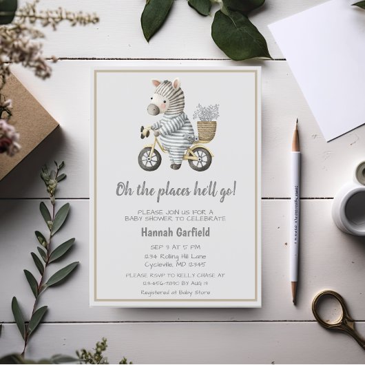 Leuke fietsplekken waar hij naar het Baby shower g Kaart