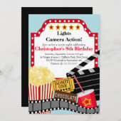 Leuke film avond verjaardagsfeestje uitnodigingen (Voorkant / Achterkant)