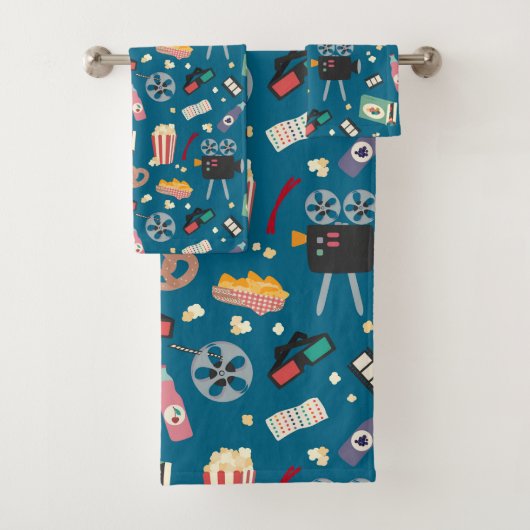 Leuke film Nachtfilm Popcorn Pattern Bad Handdoek (Insitu)