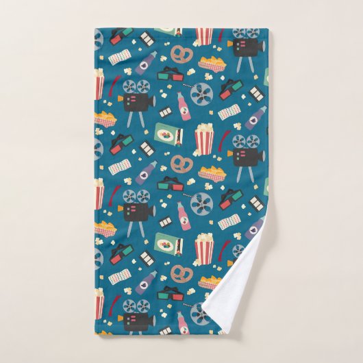 Leuke film Nachtfilm Popcorn Pattern Bad Handdoek (Handdoek)