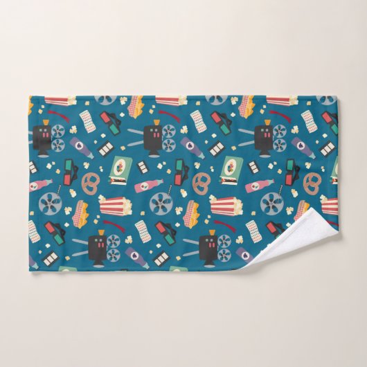 Leuke film Nachtfilm Popcorn Pattern Bad Handdoek (Handdoek)