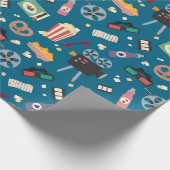Leuke film Nachtfilm Popcorn Pattern Cadeaupapier (Hoek)