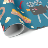 Leuke film Nachtfilm Popcorn Pattern Cadeaupapier (Rol Hoek)
