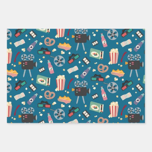 Leuke film Nachtfilm Popcorn Pattern Inpakpapier Vel (Voorkant)
