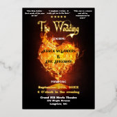 Leuke Film Theater Poster Thema Bruiloft Folie Uitnodiging (Voorkant)