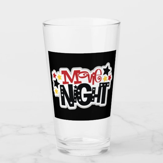 leuke filmnachtwoorden drink glas (Voorkant)