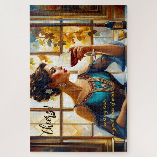 Leuke Fine Art Rode Wijn Puzzel Legpuzzel (Verticaal)
