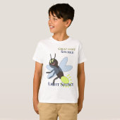 Leuke Firefly grote ogen Blauwe vleugels Geel Lich T-shirt (Voorkant volledig)