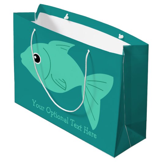 Leuke Fish aangepaste tekst geschenkzak Large Cadeautasje (Achterkant Gekanteld)