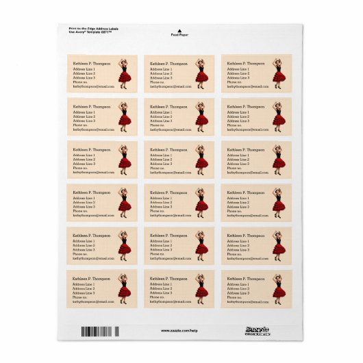 Leuke Flamenco Dancer (gepersonaliseerd) Etiket (Full Sheet)