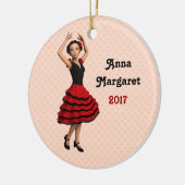 Leuke Flamenco Dancer (gepersonaliseerd) Keramisch Ornament (Links)
