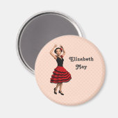 Leuke Flamenco Dancer (gepersonaliseerd) Magneet (Voorkant / Achterkant)