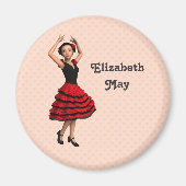 Leuke Flamenco Dancer (gepersonaliseerd) Magneet (Voorkant)
