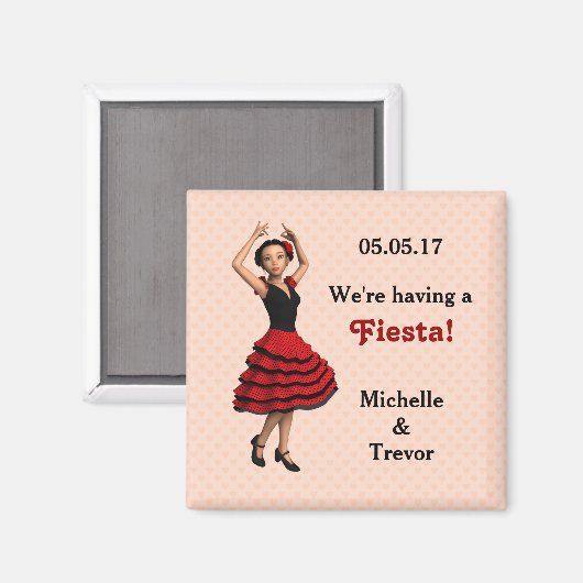 Leuke Flamenco Dancer (gepersonaliseerd) Magneet (Voorkant / Achterkant)