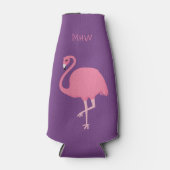 Leuke Flamingo custom monogram fleskoeler Flesjeskoeler (Voorkant)