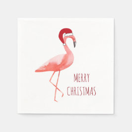 Leuke Flamingo kerstservetten Servet