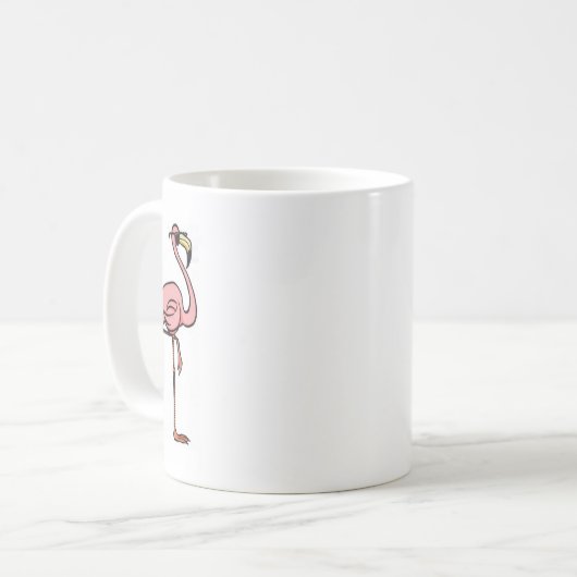 leuke flamingo koffie mok (Voorkant links)