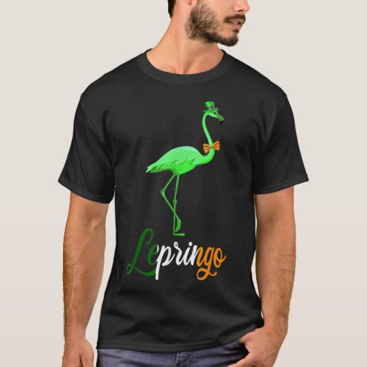Leuke Flamingo Lepringo Pet Dragen St Patricks Da T-shirt (Voorkant)