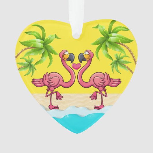 Leuke Flamingo Liefde Ornament (voorkant)