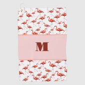 Leuke Flamingo roze custom monogram dames Golfhanddoek (Voorkant)