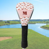 Leuke Flamingo roze en wit custom monogram dames Golfheadcover