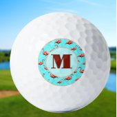 Leuke Flamingo roze monogram dames gepersonaliseer Golfballen