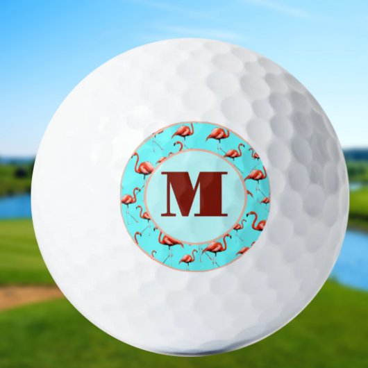 Leuke Flamingo roze monogram dames gepersonaliseer Golfballen