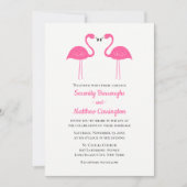 Leuke Flamingo Roze Strand Zomer Tropische Bruilof Kaart (Voorkant)